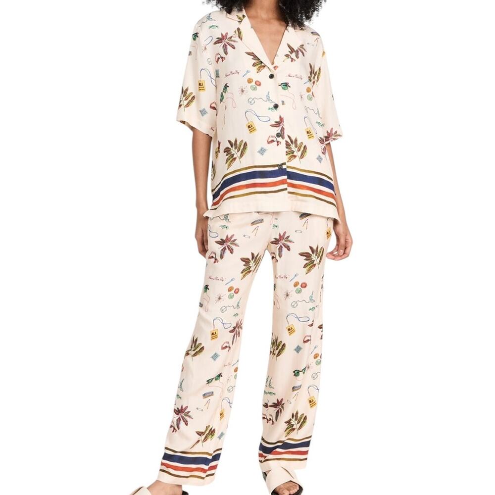 Scotch & Soda Festival Trinket Border Print Camp Top Gia Pants Outfit Set